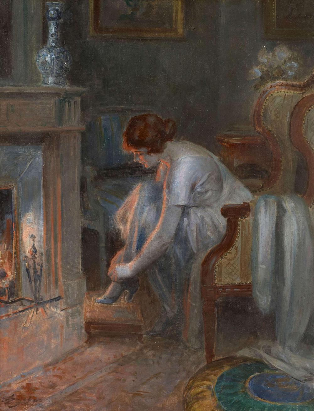 Giovane donna che si allaccia le scarpe